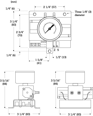 Dimensions for EP-321/323